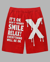 Big and Tall Men's Street Fashion X & Cool Saying Printed Daily Casual Shorts